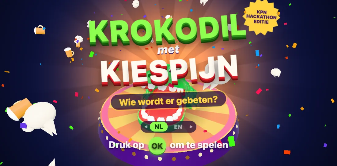 Bright Krokodil met Kiespijn party game title screen
